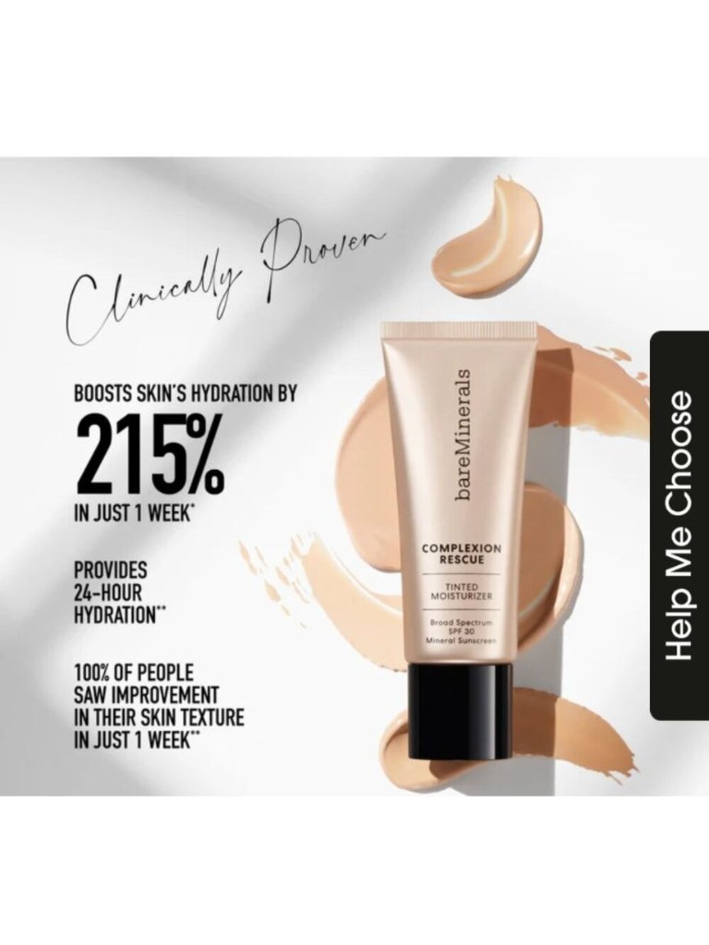 BareMinerals Cashew 3.5 Makeup Mini Complexion Rescue Tinted Moisturizer SPF 30 - Picture 2 of 12